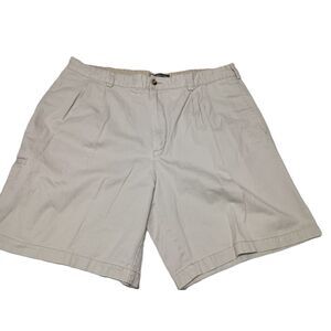 SADDLEBRED: Khaki Flat Front Zip Up Shorts, Men's Size 38